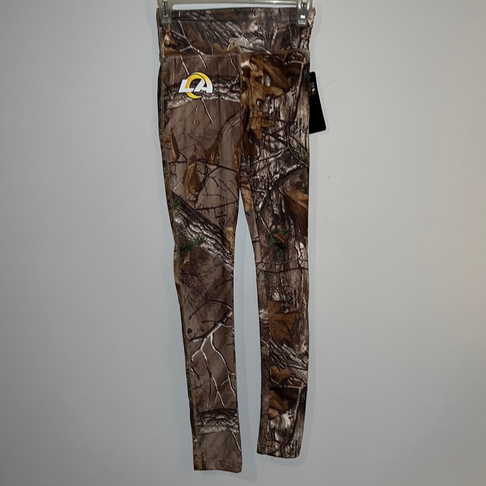 Majestic Fan Fashion Women’s XS Leggings Zubaz Camouflage LA rams Realtree Xtra